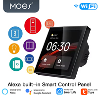 MOES Tuya Smart Wifi Touch Center Control Panel Screen,Bulid in Alexa Voice Control & ZigBee Gateway For Smart Scenes 4 Inches