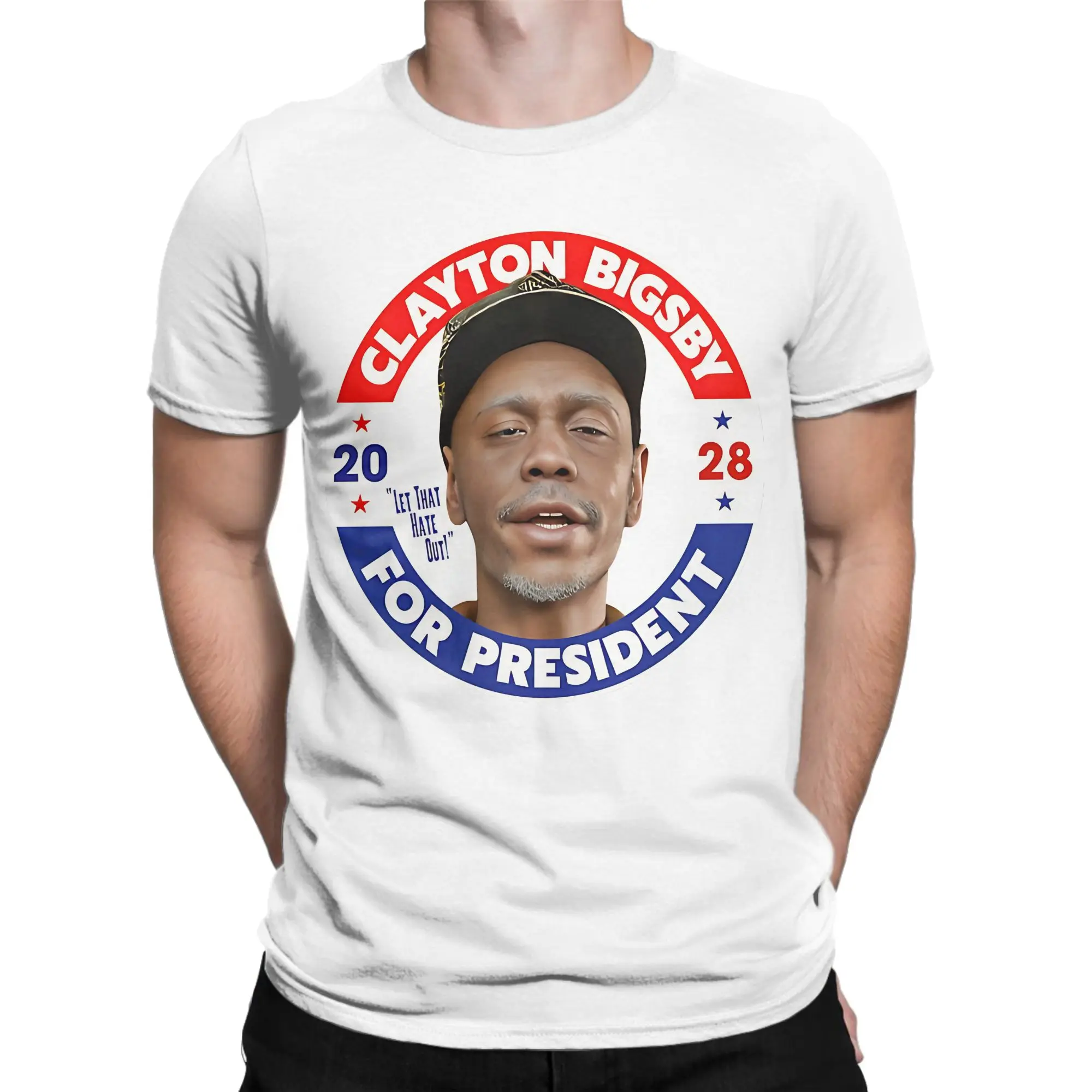 Men Women T-Shirts Clayton Bigsby For President 2028  Vintage 100% Cotton Tees Short Sleeve  T Shirts Crewneck Clothes Printing