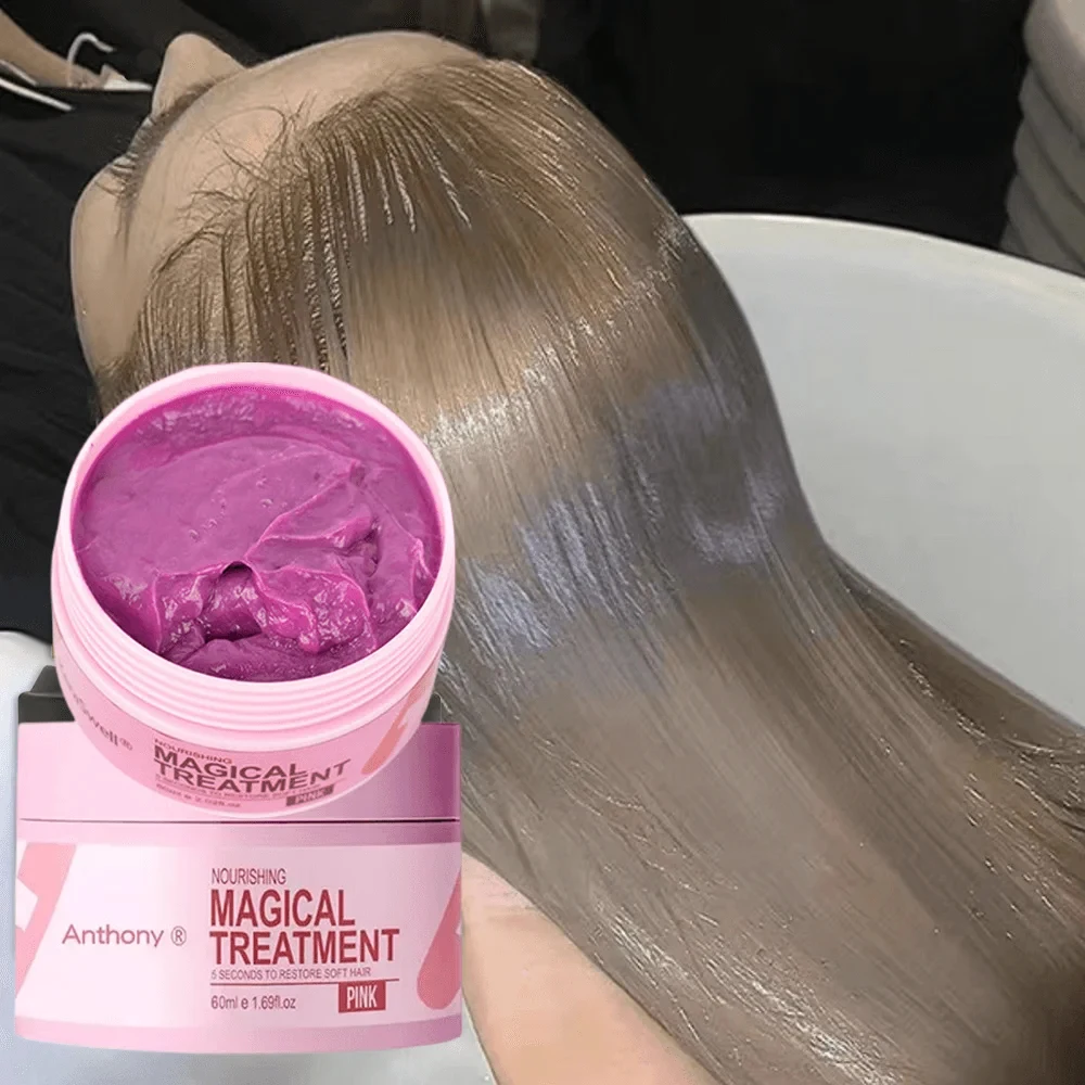 

Magical Keratin Hair Mask 5 Seconds Repair Damage Frizzy Soft Smooth Shiny Hair Deep Nourishing Treatment Hair Root Health Care