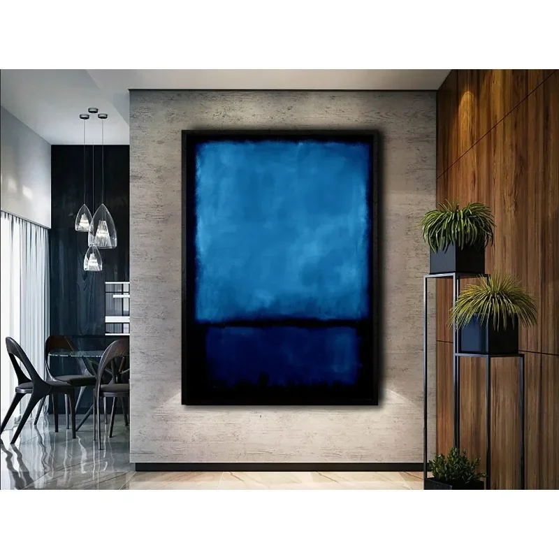 علامة فنية حديثة بسيطة على الحائط روثكو ، ملصق مطبوع باللون الأزرق البرتقالي عالي الدقة على القماش ، لوحة زخرفية لغرفة المعيشة وغرفة النوم