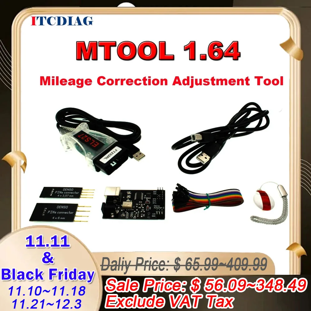 MTool V1.64 Mileage Correction Software Tool Mileage Correction Programmer For Ford Mazda Hyundai KIA Mitsubish Renault Toyota