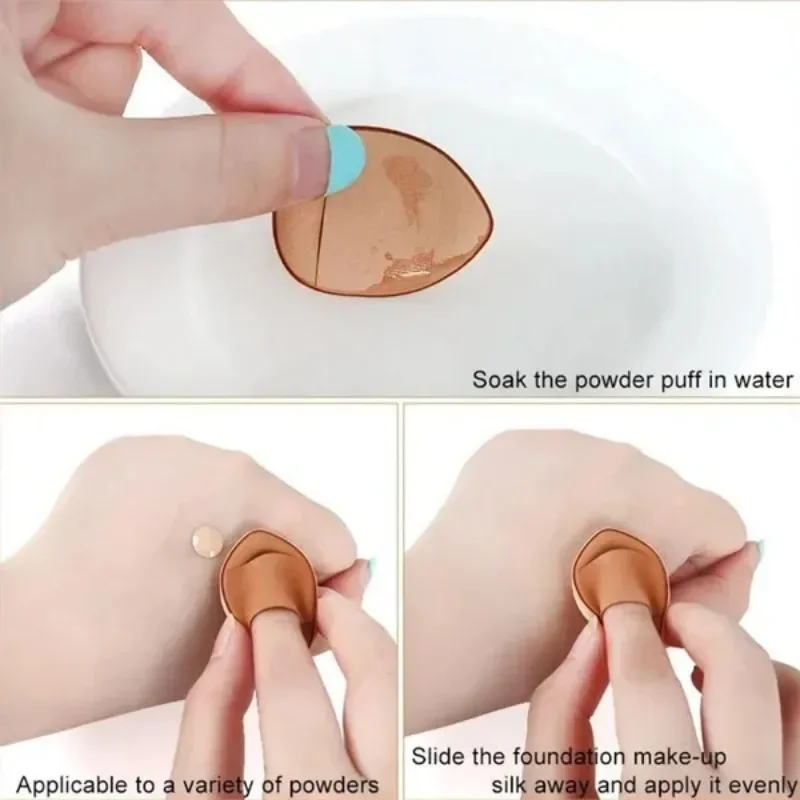 5PCS Mini Finger Powder Puff Makeup Sponge Set for Foundation Application
