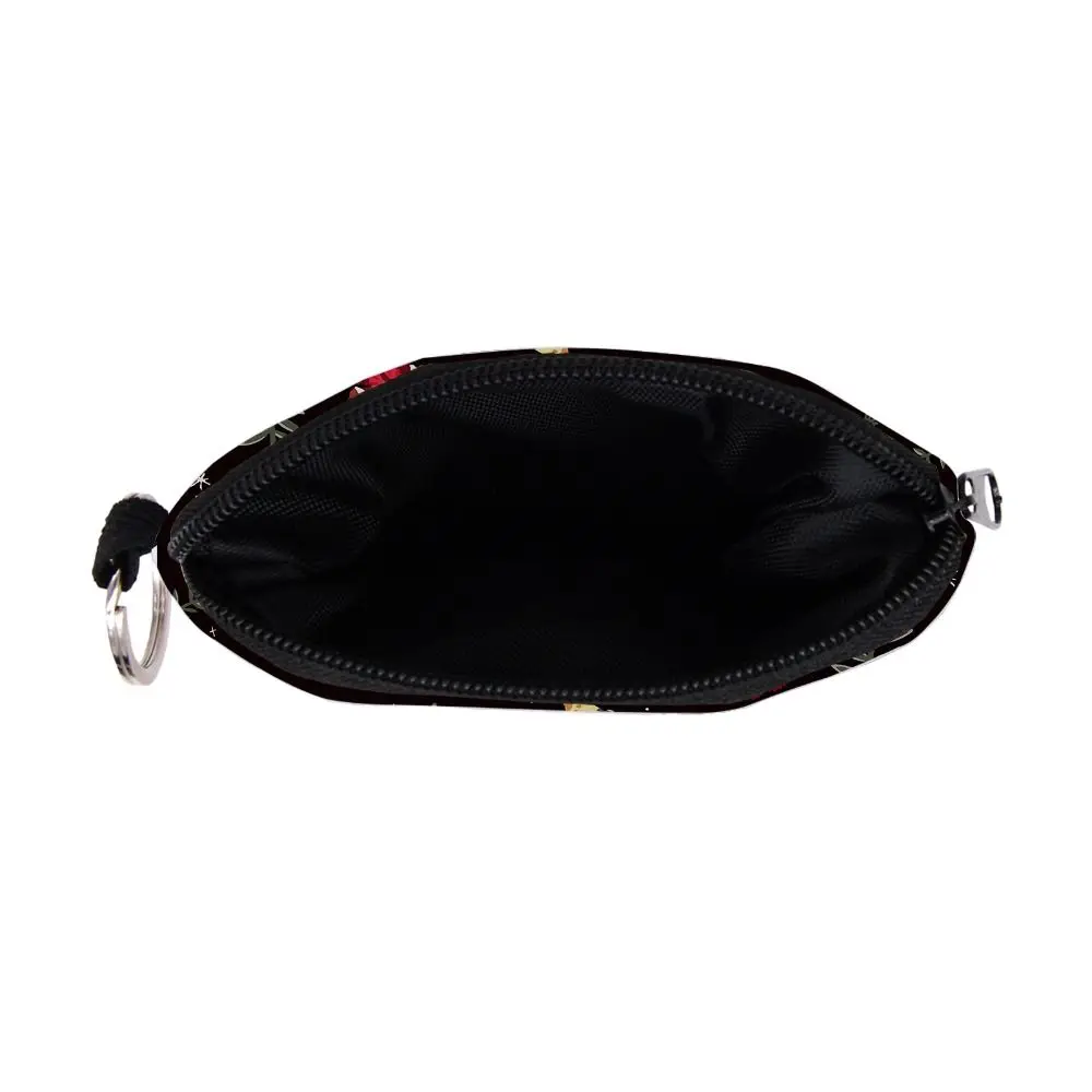 Portable Mushroom Print Cosmetic Bag Polyester Large Capacity Travel Storage Bag Zipper Key Card Holder