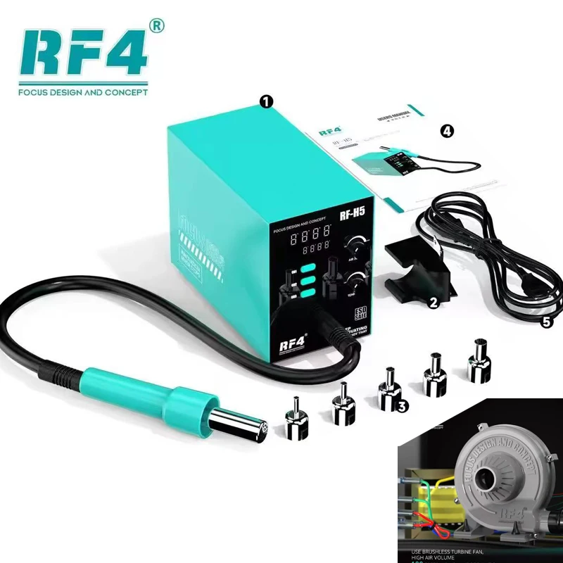 

RF4 Digital Display Heat Gun Welding Table 800W Rework BGA Welding Table 220V/110V Suitable For Mobile Phone Welding RepairRF-H5