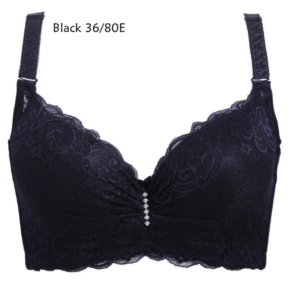 New 4-Row Button Lace Bra Lace Thin Thin Bralette Widening Absorbs Sweat Push Up Brassiere For Plus Size Women