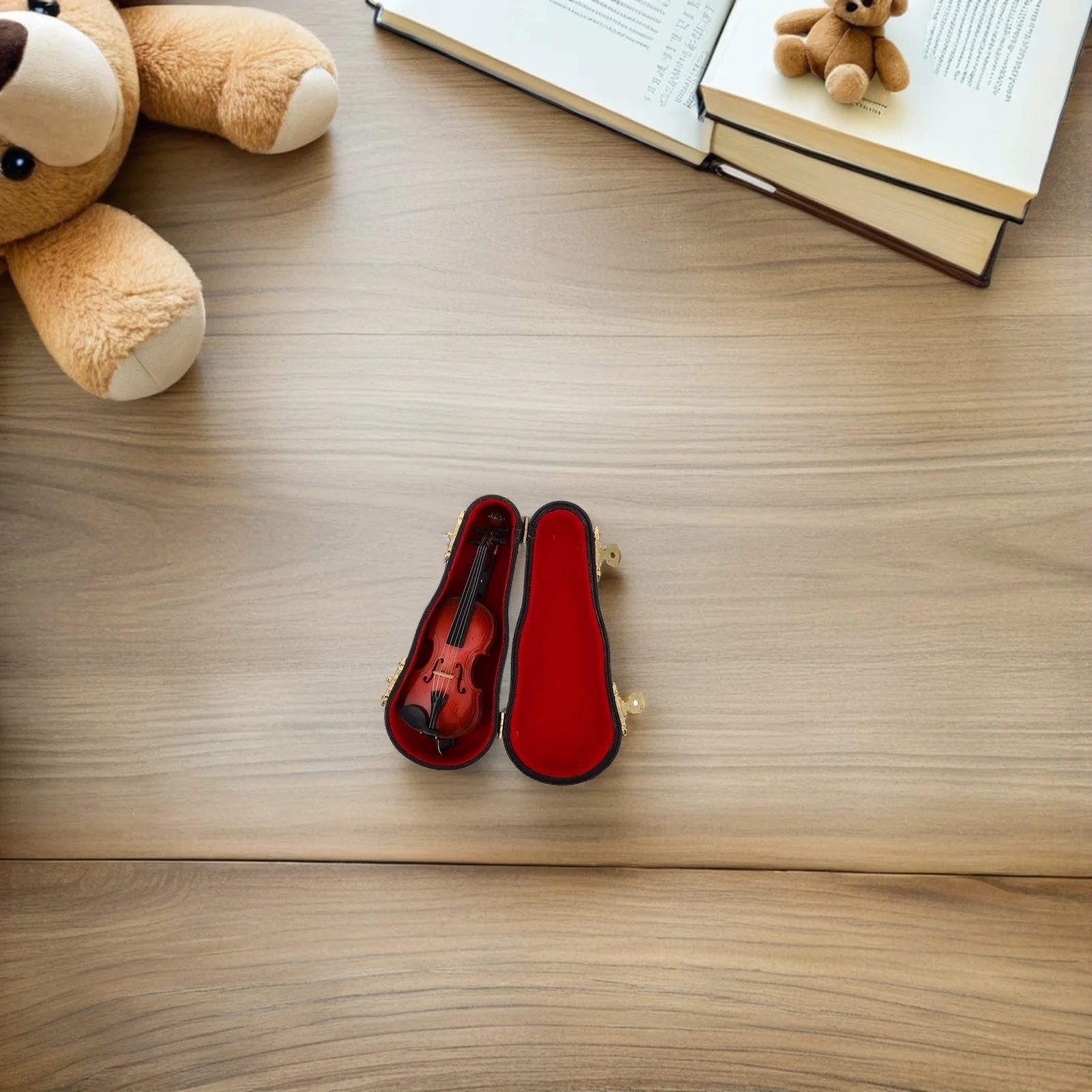 

Wooden Mini Violin Ornament 12Cm Realistic Simulation Violin Decoration Small Instrument for Desktop Shelf Decorative Use