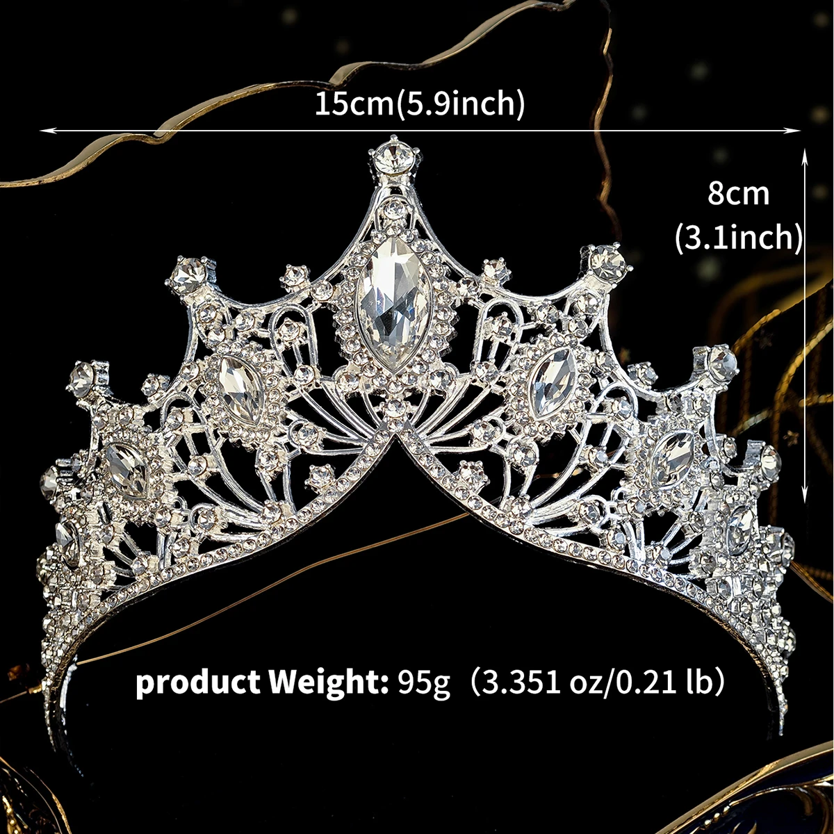 Baroque Crystal Queen Crown Classic Party Occasions diademi per le donne gioielli di Halloween principesse copricapo accessori