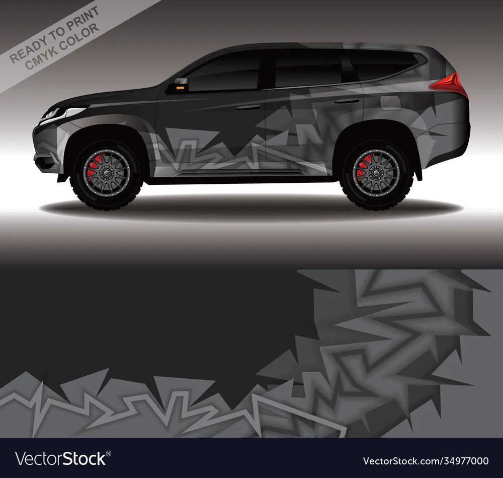 Calcomanía gráfica de coche Suv gris oscuro, envoltura de vinilo de carreras de cuerpo completo, pegatina decorativa, longitud de 400cm, ancho de 100cm