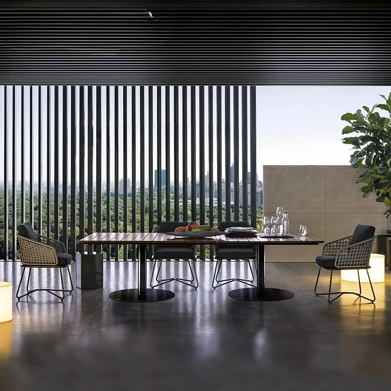 Zz طاولة وكرسي خارجي فناء B & B قسم المبيعات طاولة خارجية وكرسي في الهواء الطلق شرفة الفندق كرسي الروطان الترفيهي #4