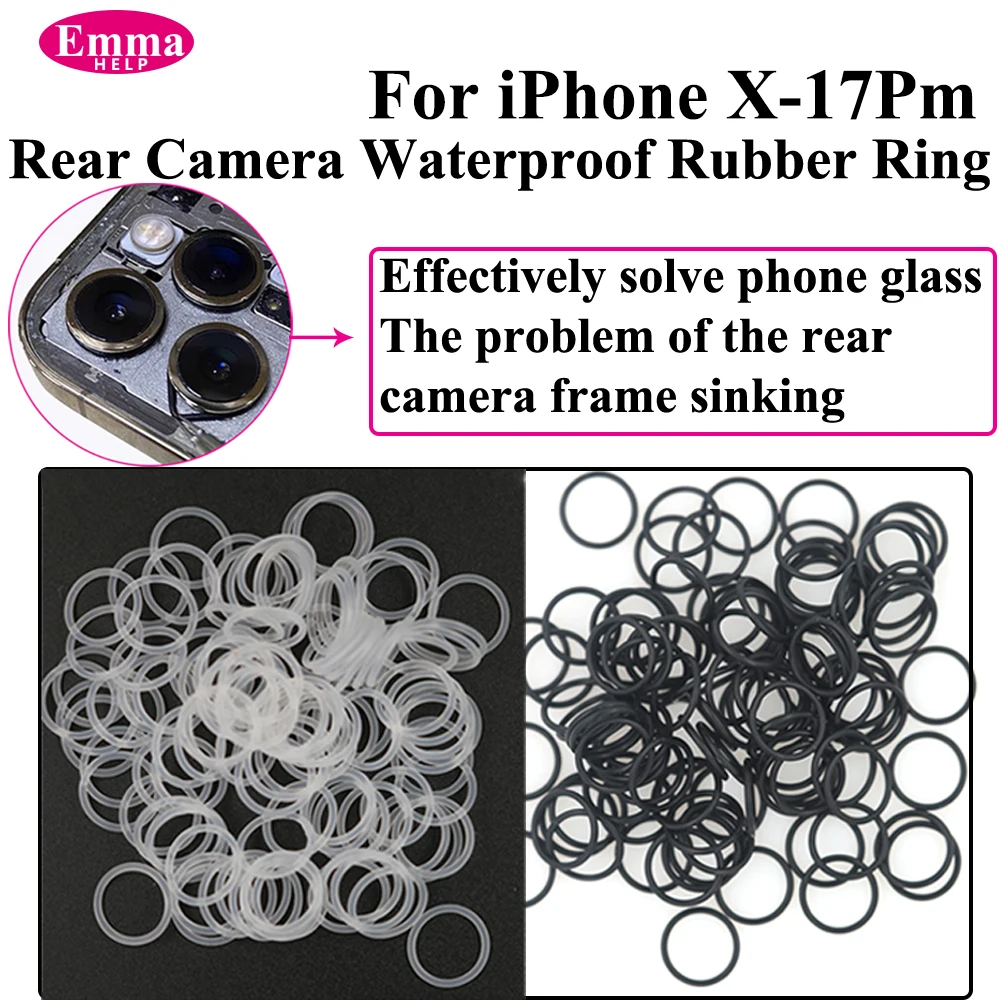 100/200pcs Back Camera Lens WaterProof Seal Ring for iPhone 11 12 13 14 15 16 17 Pro Max Waterproof Rubber Circle Big Hold