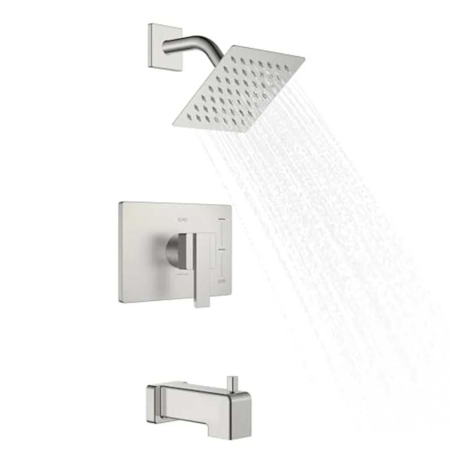 

Комплект смесителей для ванны и душа из матового никеля с душевой лейкой 6 дюймов и квадратной душевой системой KE-6025