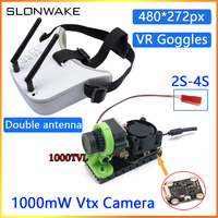 New Goggles FPV 3 Inch White Glasses  Built-in battery 5.8G1000mW adjustable VTX Video 1000TVL FPV Camera for  RC Racing Drone