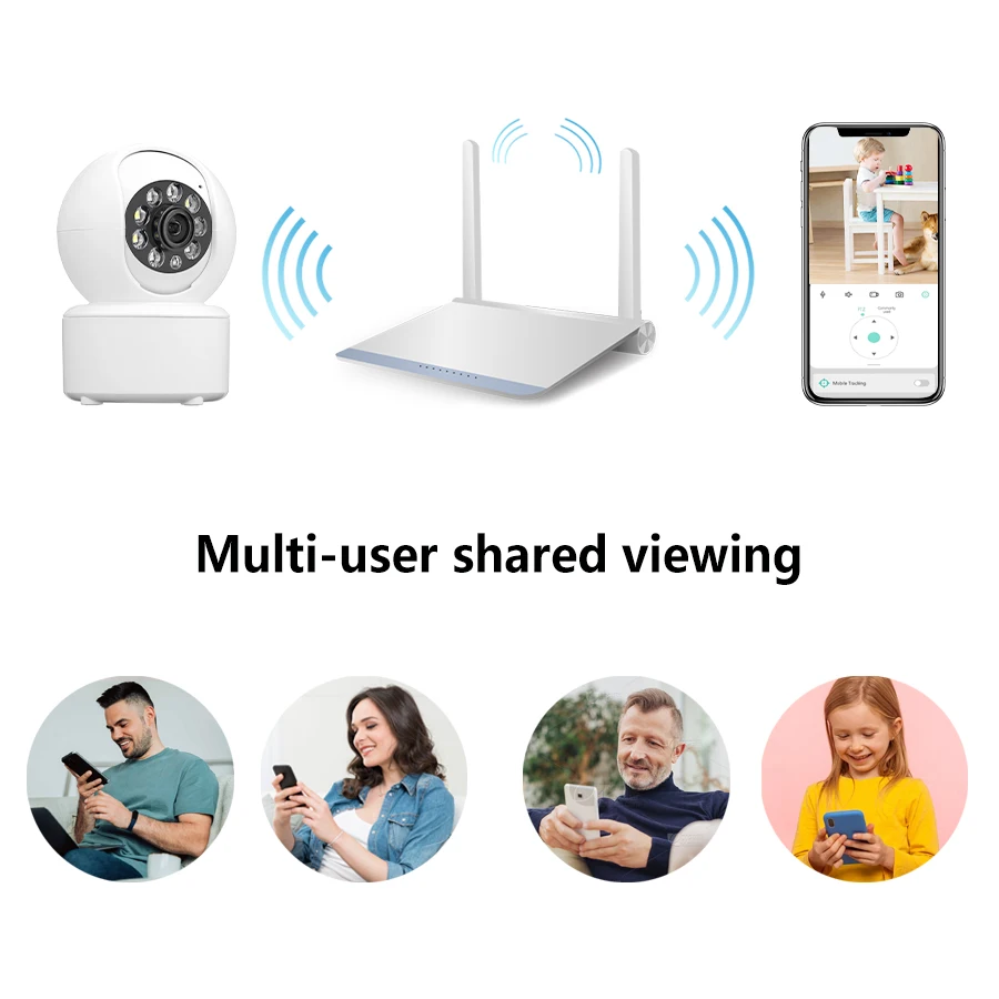1080P Wireless WiFi Security Camera Home CCTV baby Monitor Full-Color Night Vision Automatic Tracking Two-Way Audio ICSEE