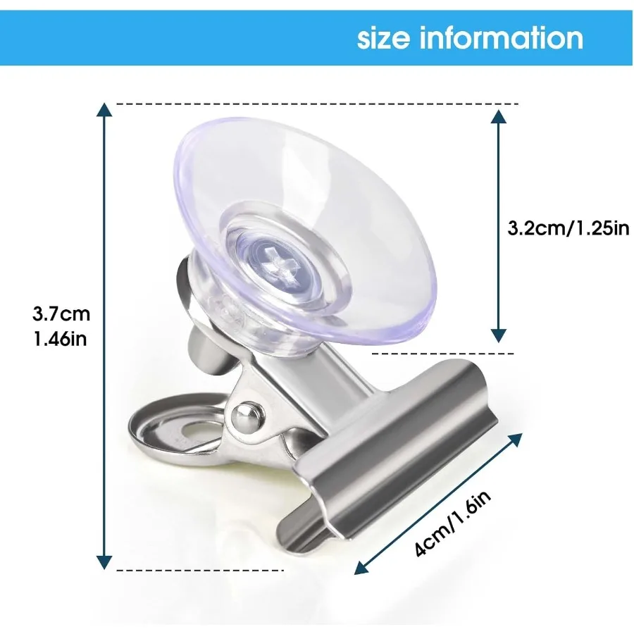 Suction Cup Clips for Windows 12Pcs Suction Clips Clear Suction Cup Clamp Holder Suction Cups with Clips for Home and Office
