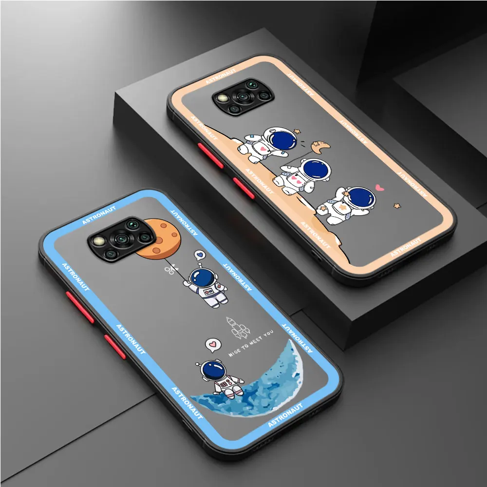 Astronaut Cute Case For Xiaoimi Poco X3 NFC 11T Pro 11 Lite X5 X4 12 13 9T 12X F3 M5 C40 C50 C51 Funda Back Phone Cover