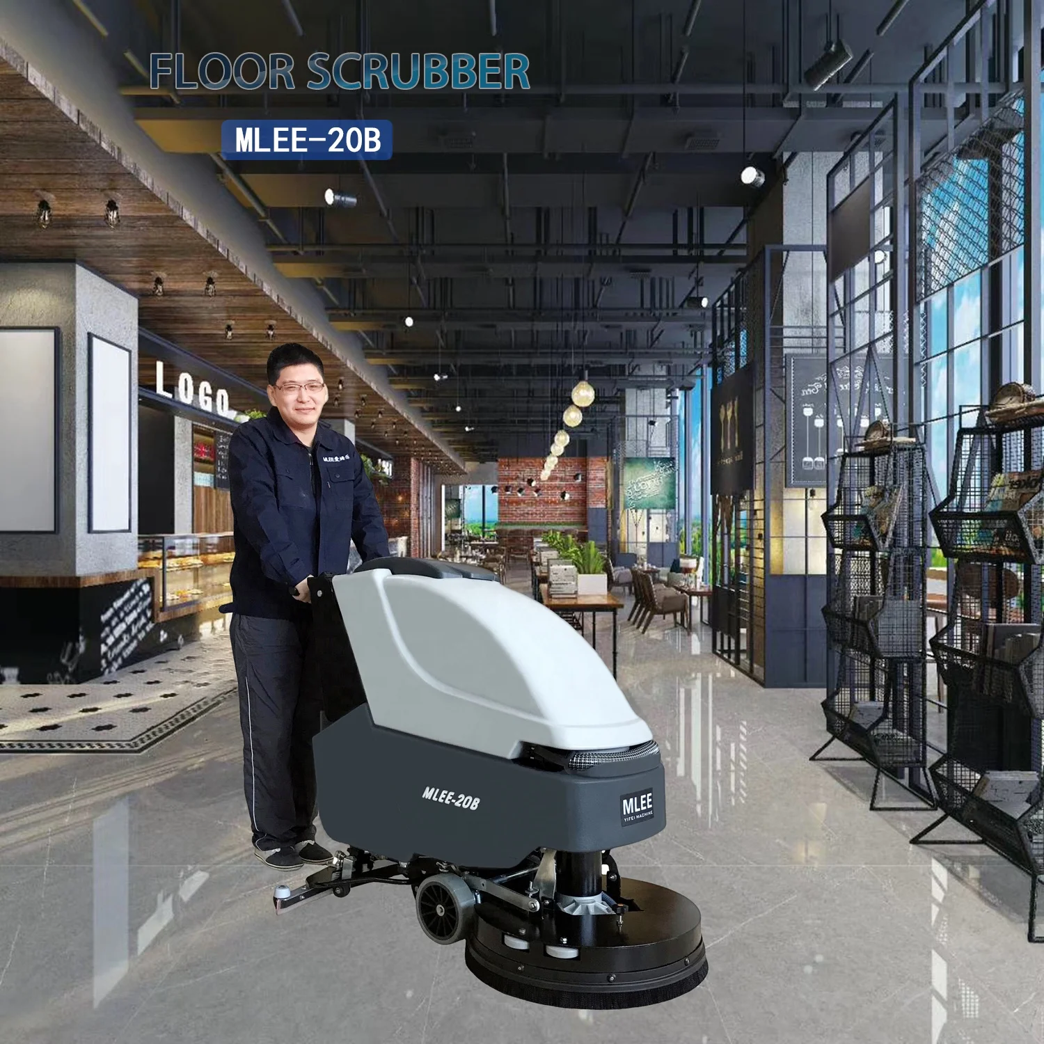 For 20B Electric New Commercial Floor Washing & Drying Machine with Burnishing 24VDC 50L Solution Tank