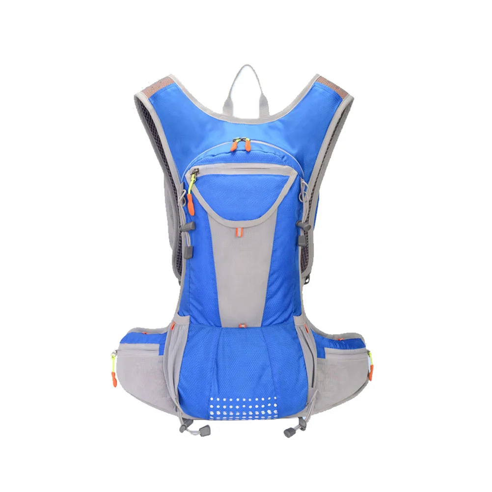 

Blue Travel Running Backpack Hydration Rucksack Large Nylon Water Resistant Bladder Bag for Hiking Cycling Camping School