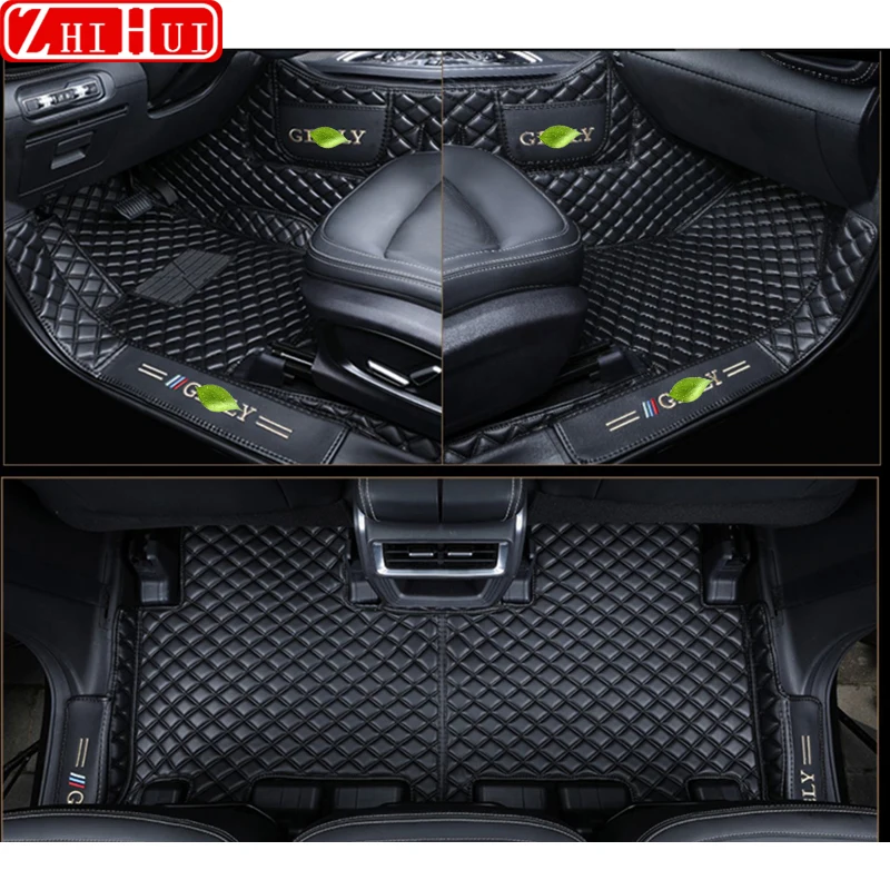 Geely Okavango 2024 2023 자동차 스타일링 바닥 매트, 더블 레이어 PU 가죽 발 패드, 인테리어 플로어라이너, 자동차 액세서리