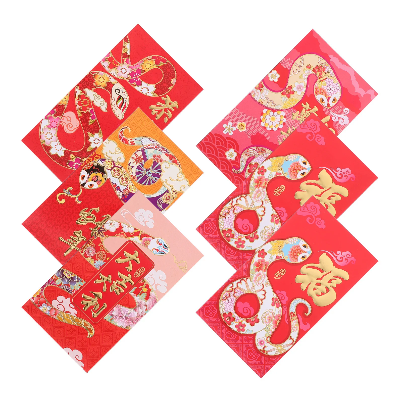 30 Uds. Sobres rojos de Año Nuevo Chino diseño de serpiente del zodiaco paquetes de dinero de la suerte regalos festivos del Festival de Primavera sobre rojo de Año Nuevo
