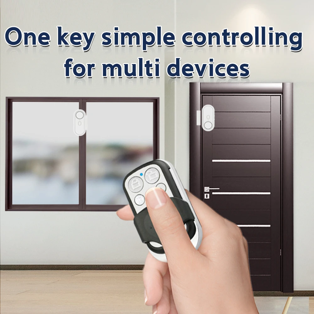 Wireless Door Window Alarm with Remote Control Welcome Door Open Alarm Double-Sided Tape Mounting Installation 5 Modes