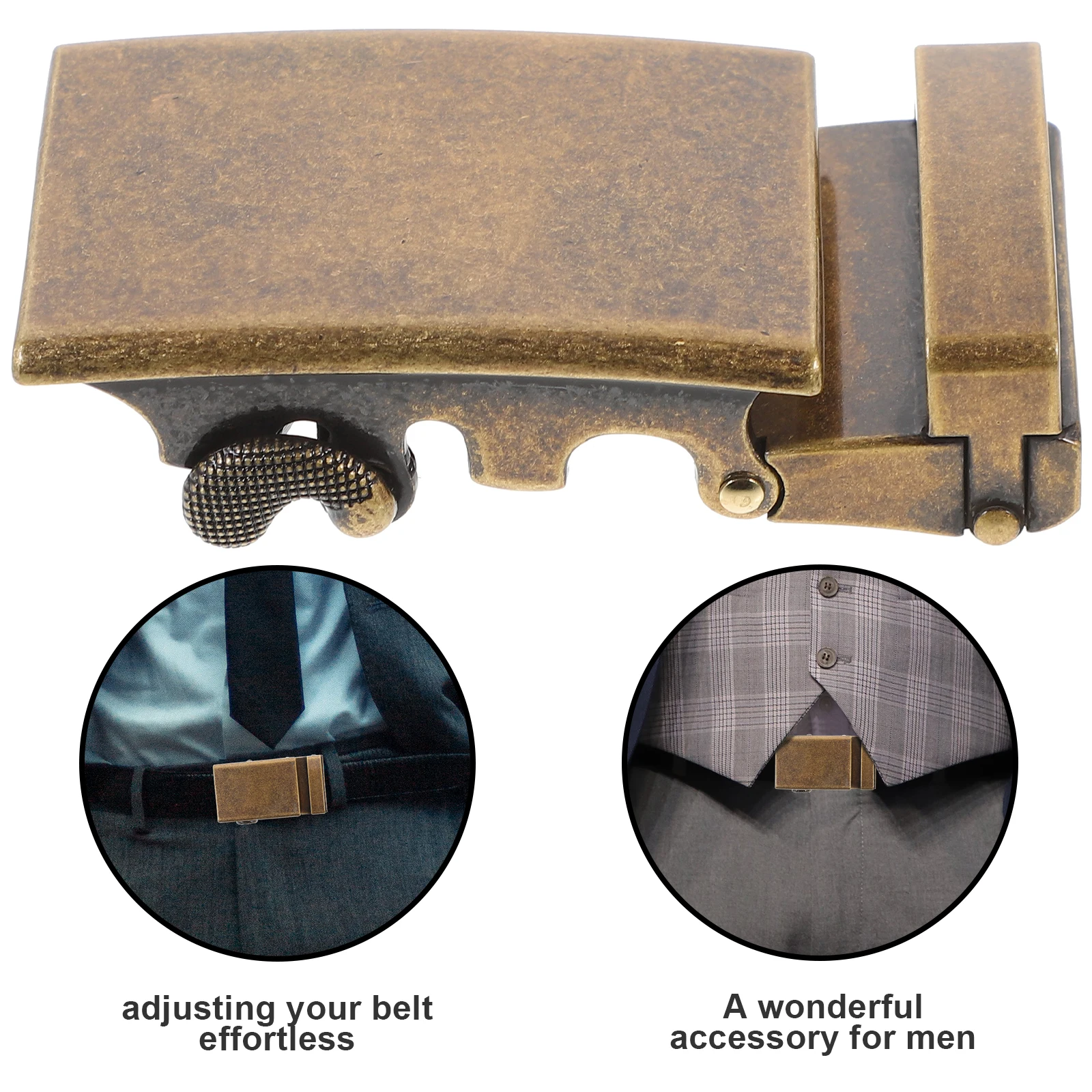 مشبك تلقائي حديث للرجال للأحزمة شديد التحمل مصنوع من خليط معدني فضي وأسود وبسيط وتعديل الحجم وسقاطة كاجوال للأعمال