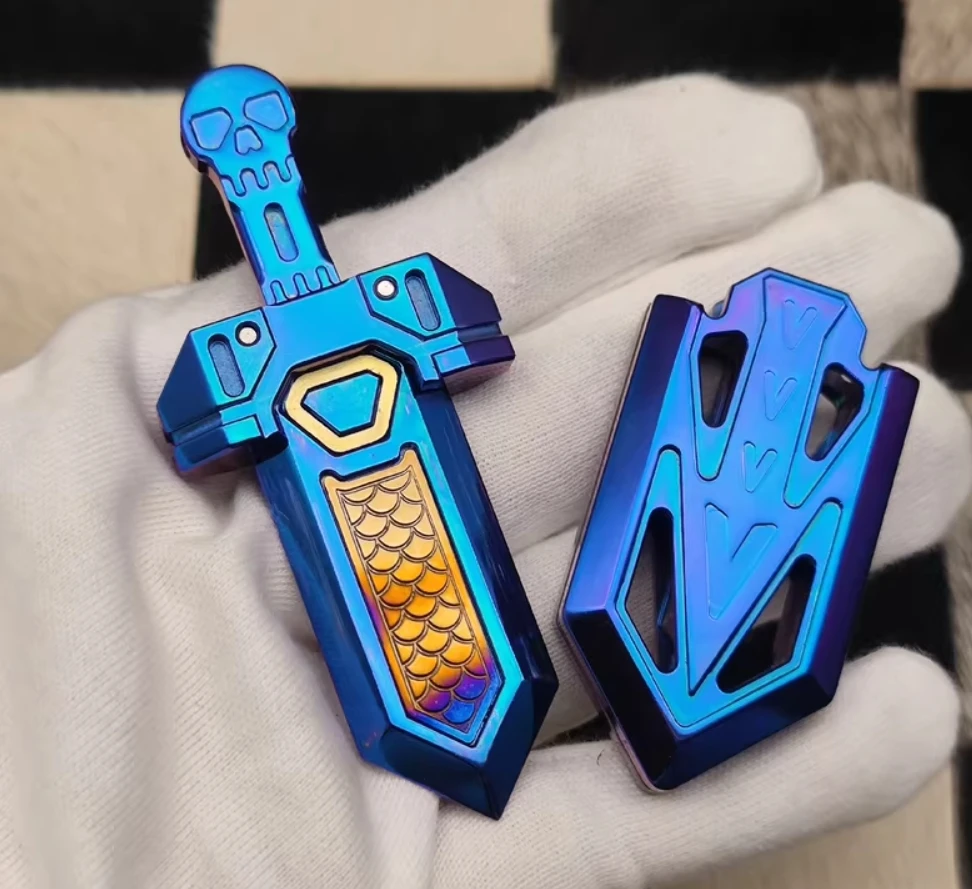 中古 EDC Ranyu ビッグソード ミニジルコニウム合金フィジェットスライダー減圧おもちゃ