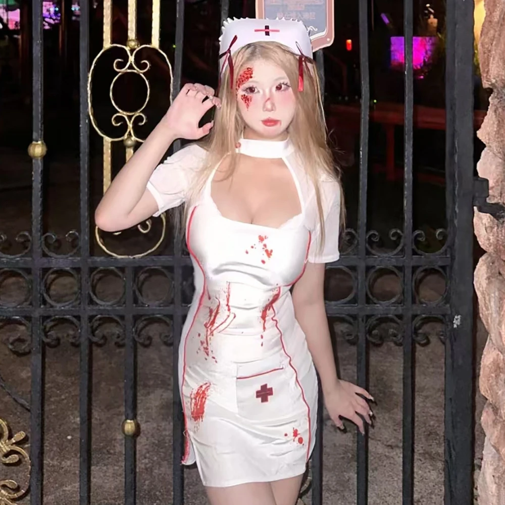 زي ممرضة مثير دكتور وايت تنورة جديدة Sle ملابس حسية مشاعر راقية ألياف البوليستر Faion النسائية