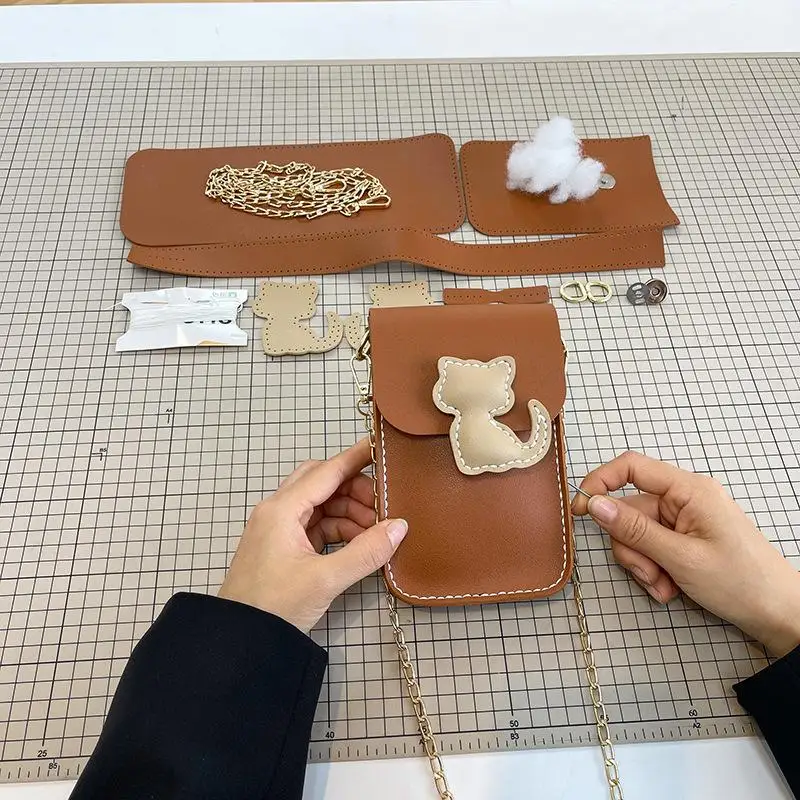 DIY Weaving Bag Material - Cute Cartoon Cat Handmade Women's Bag, Handmade Wallet, Shoulder Bag