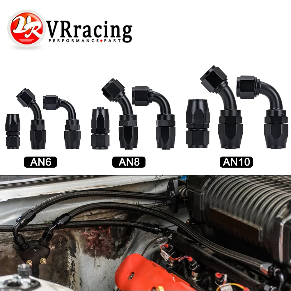 

AN6 AN8 AN10 Straight 45 90 180 Degree Oil Fuel Swivel Hose End Fitting Oil Hose End Adaptor Kit Black