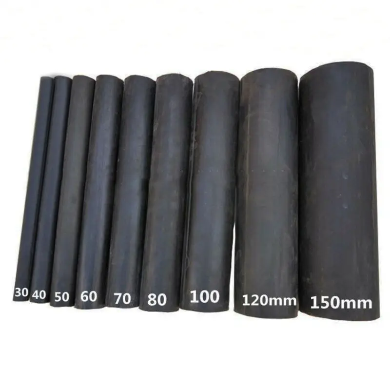 1Pcs Black Solid Natural Rubber Round Rods Bar  Dia 21-150mm Oil Resistant Sealing Length 100-500mm