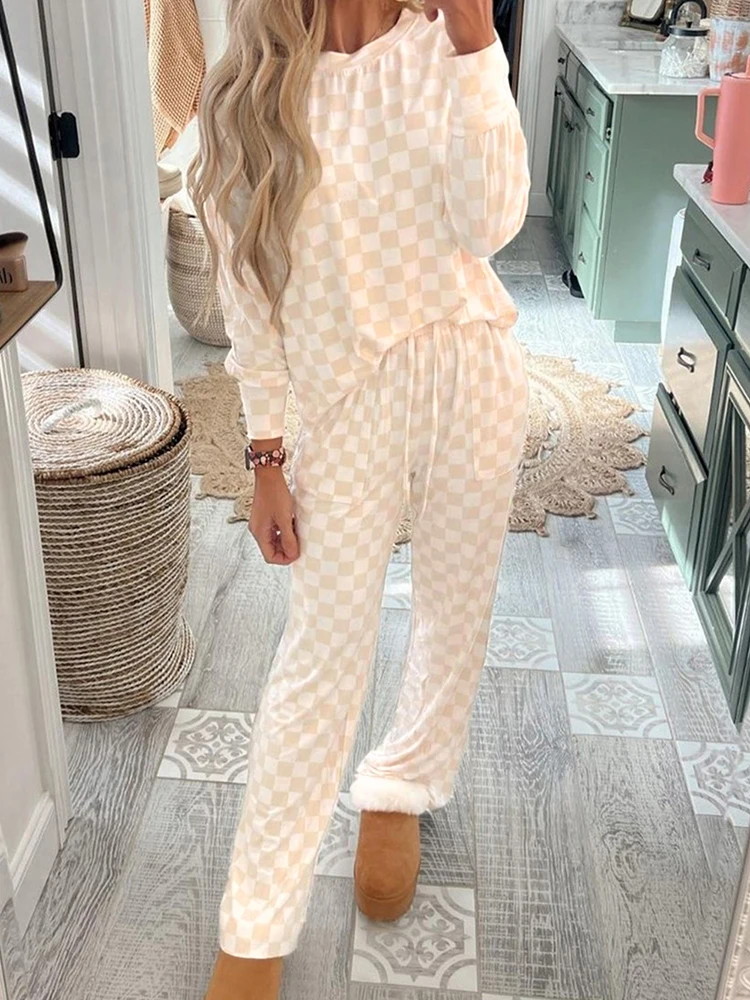 ensemble-deux-pieces-pour-femmes-haut-et-bas-a-manches-longues-design-echiquier-vetements-decontractes-pour-la-maison-nouveau-style-printemps-automne-tissu-polyester