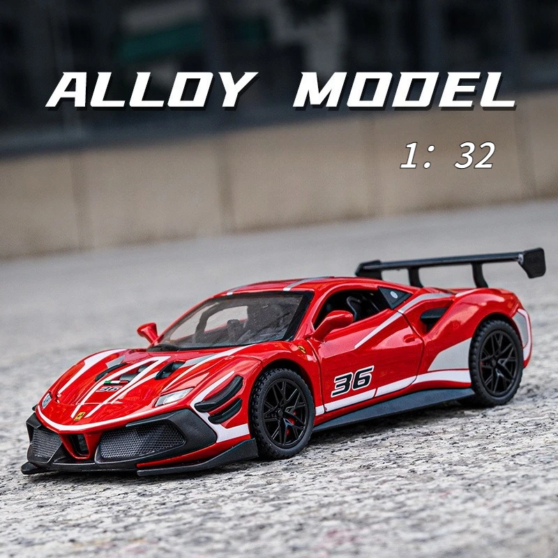 1:32 Ferrari 488 Die-cast alloy toy car model Has various functions Collection Decoration miniature cars children's toys gift