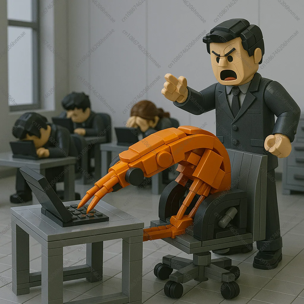 Gamberetti MOC Building Blocks Lavoro duro Figurine da ufficio Modello di assemblaggio Città Brick Scherzo Set di giocattoli Regali per ragazzi e ragazze Bambini