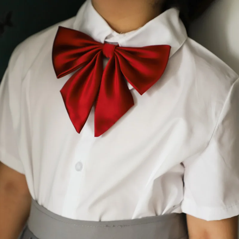 Solid Color Black Red Butterfly Knot For Women College Student Uniform Shirts Bowtie Ladies Girl School Sailor Suit Bowknot Gift