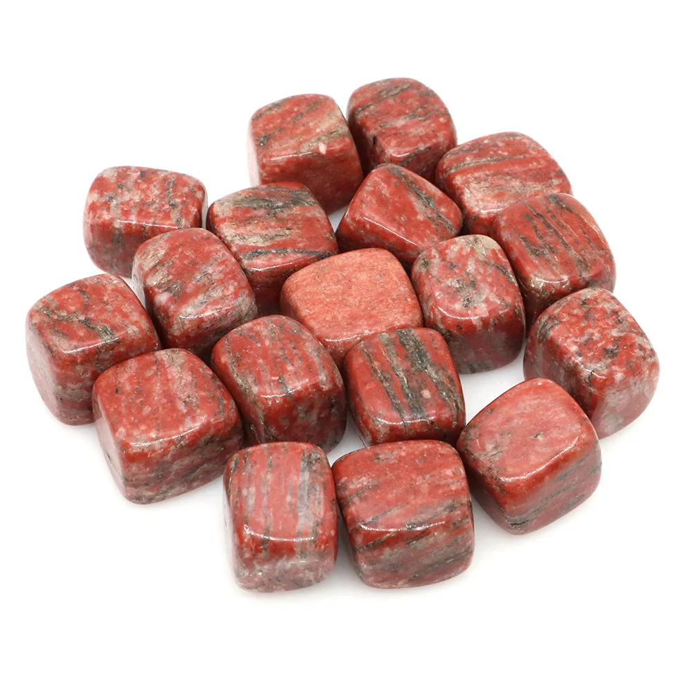 Natural Tumbled Stones Red Sesame Jasper Healing Crystals Bulk Ore Gravels Mineral Specimen Tank Aquarium Home Decor Jewelry DIY