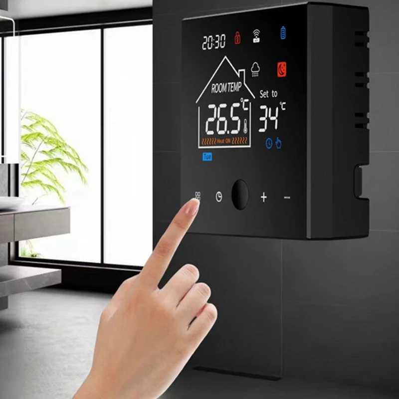 ABGR-Tuya Smart Home Wifi Temperature Remote Controller Wireless Gas Wall Furnace Thermostat,Programmable Underfloor Heating