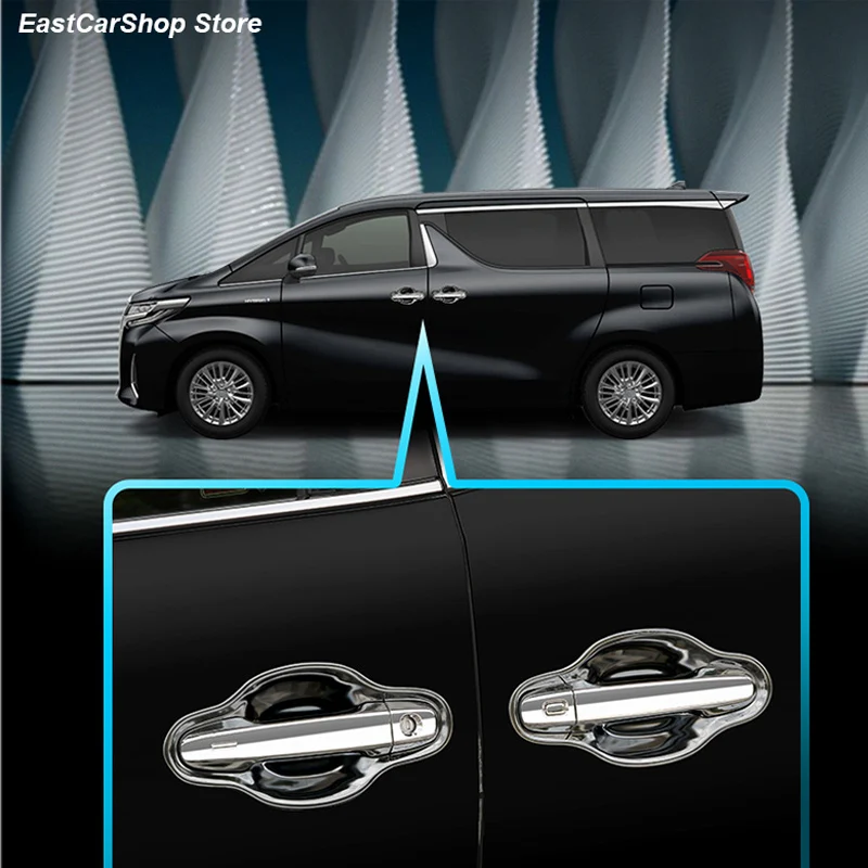 

Car Outer Handle Door Bowl Decoration Sticker Bright Strip for Toyota Alphard AH30 Vellfire 30 Series 2015-2020 Accessories