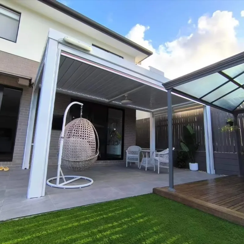 Maplemiles Motorised Louvred Roof Outdoor Gazebo Rainpoint Snow-Resistant Aluminum Shade Pergola 100% Waterproof Powder Coated