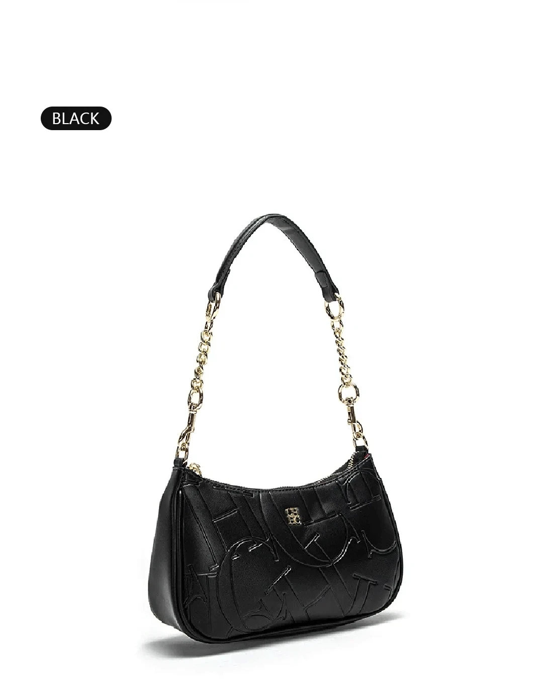 CH Luxus Monogramm Geprägte Unterarmtasche für Damen Ketten-Umhängetasche Vintage Reißverschluss Alltägliche Schulterhandtasche – Detail 7