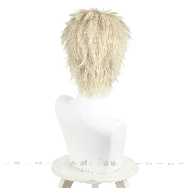 أنيمي كاورو هانا وا رين إلى ساكو رينتارو تسوموجي شعر مستعار تأثيري شقراء قصيرة شائكة خصلات الشعر المستعار للرجال النساء لعب دور غطاء شعر مستعار مجاني