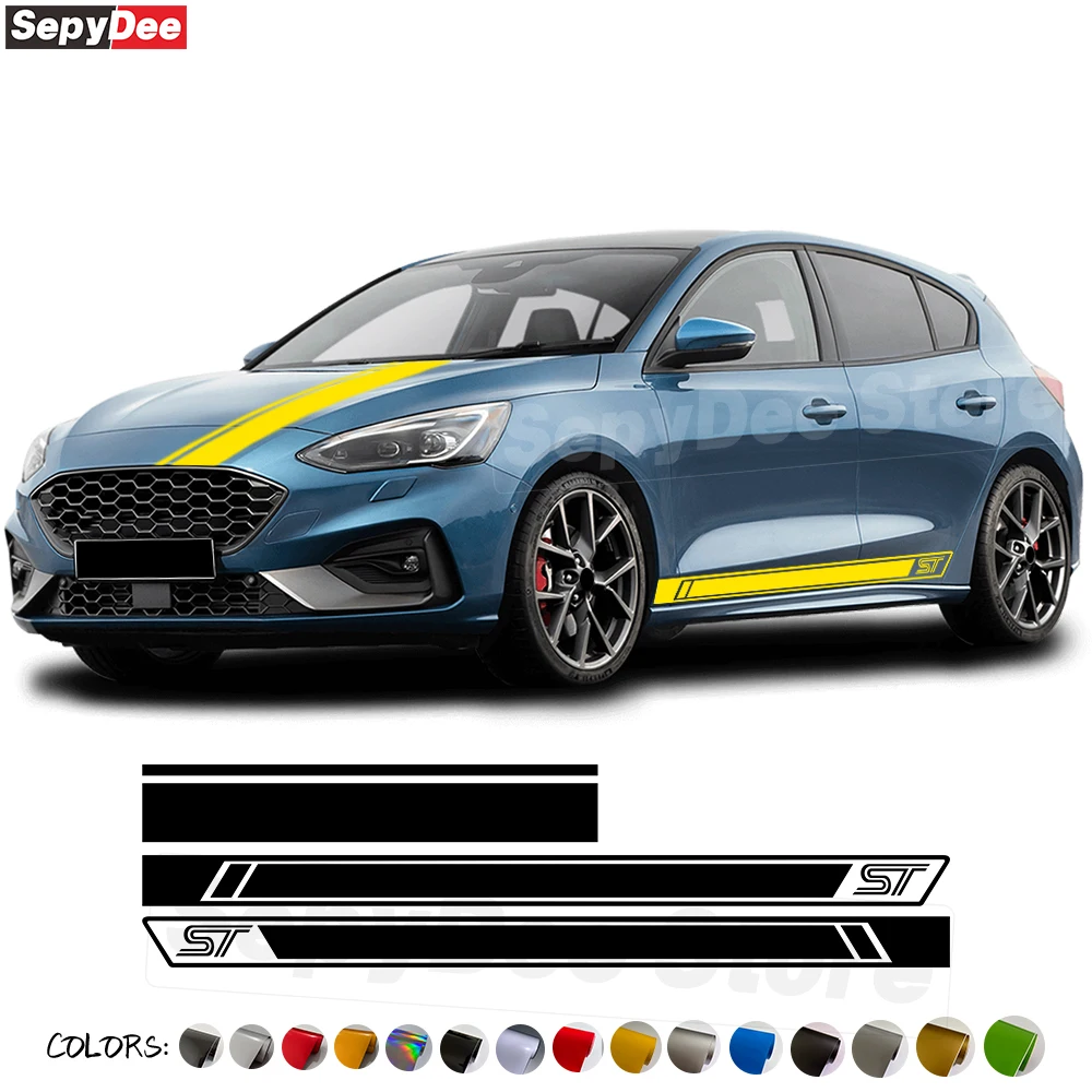 

Car Body Stripes Kits Vinyl Decal Hood Engine Cover Door Side Sticker for Ford Focus ST MK1 MK2 MK3 MK4 Car Tuning Accessories