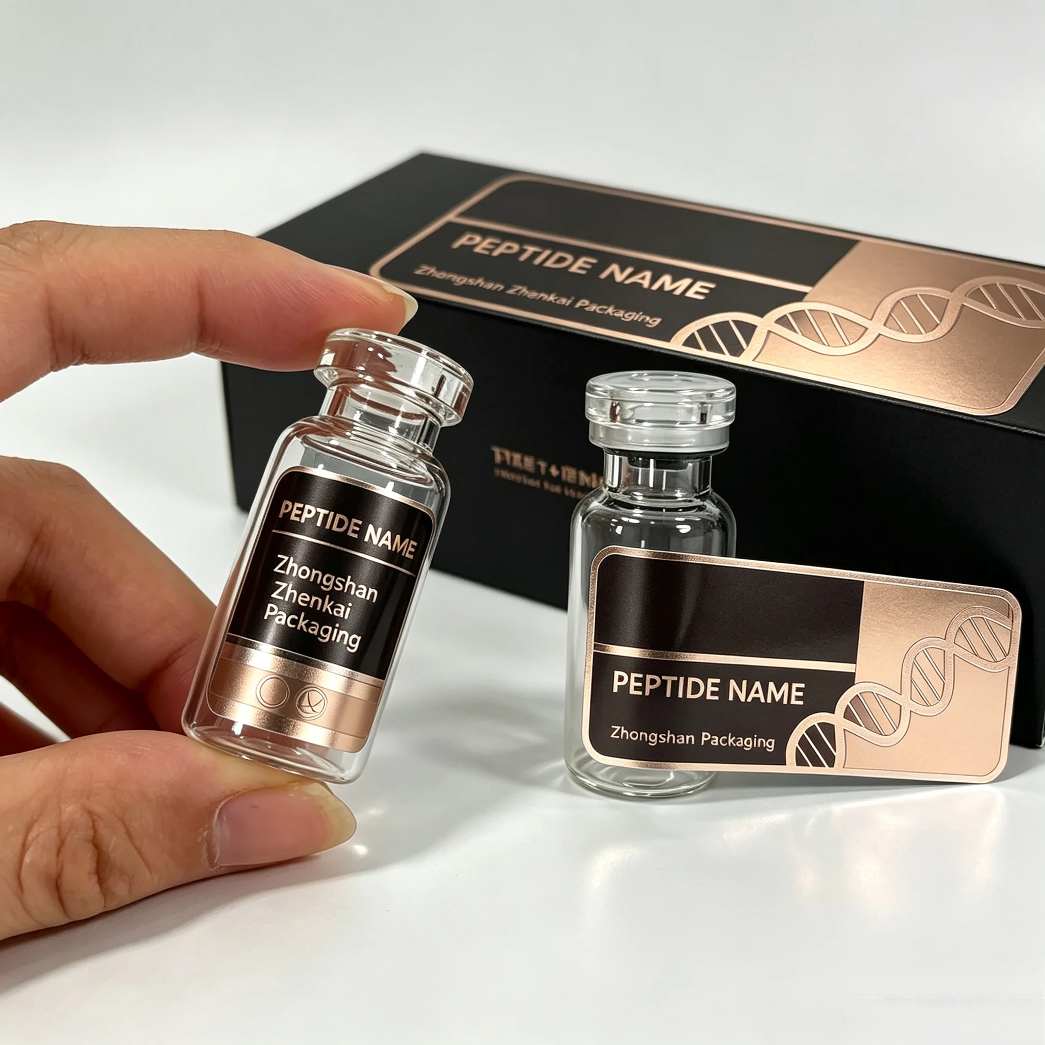 Fitness Peptide Glass Vials 3ml 10ml Personalized Holographic Waterproof Vinyl Labels With Custom Art Design