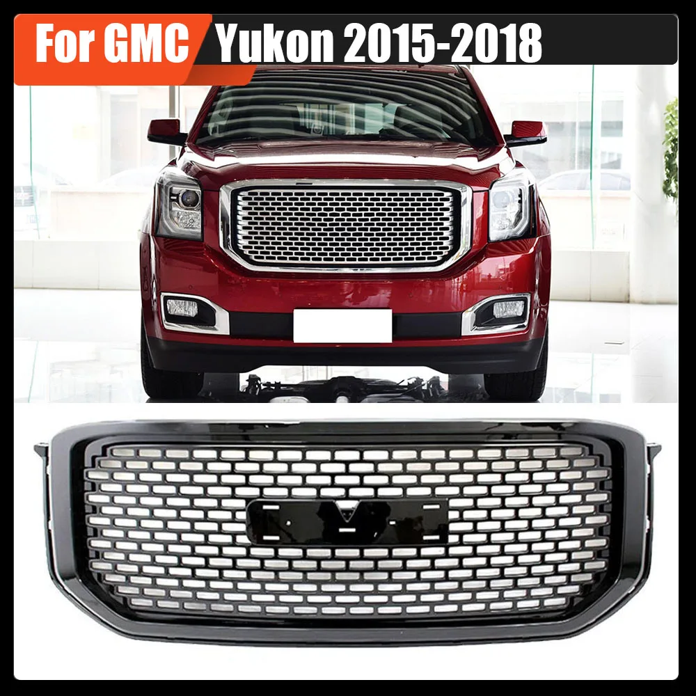 

For GMC Yukon 2015-2018 Front Hood Trim Mesh Cover Bumper Grill Upper Racing Grills Radiator Grille Car Modification Parts