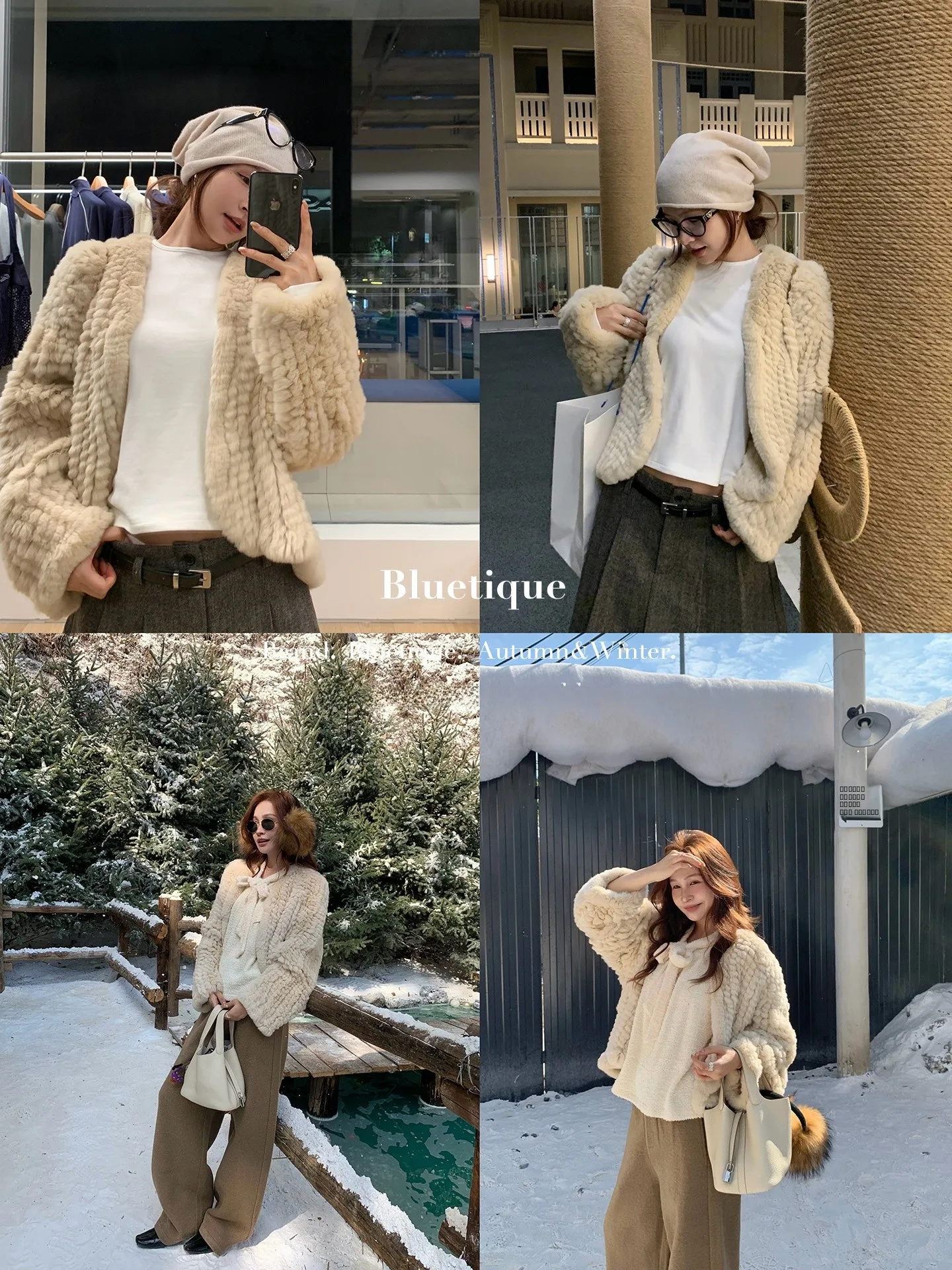 

Пальто BLUETIQUE из тканого кроличьего меха, длинное, повседневное, укороченное, женская верхняя одежда, подходит для молодежи и женщин среднего возраста