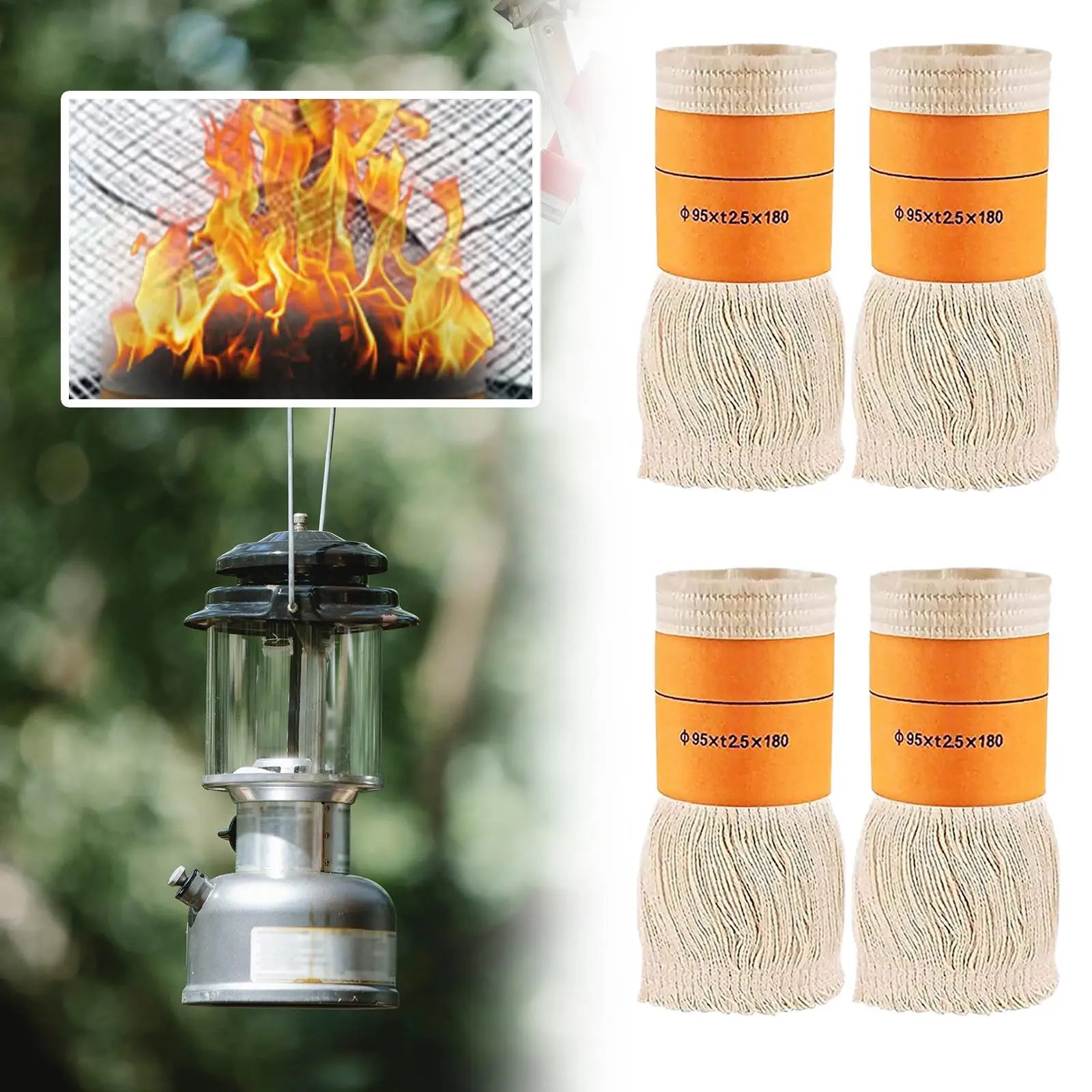 4x Oil Lamp Wick Burner Furnace Core Candle Durable Universal Lantern Heater Winter Wick Indoor Outdoor Replacement