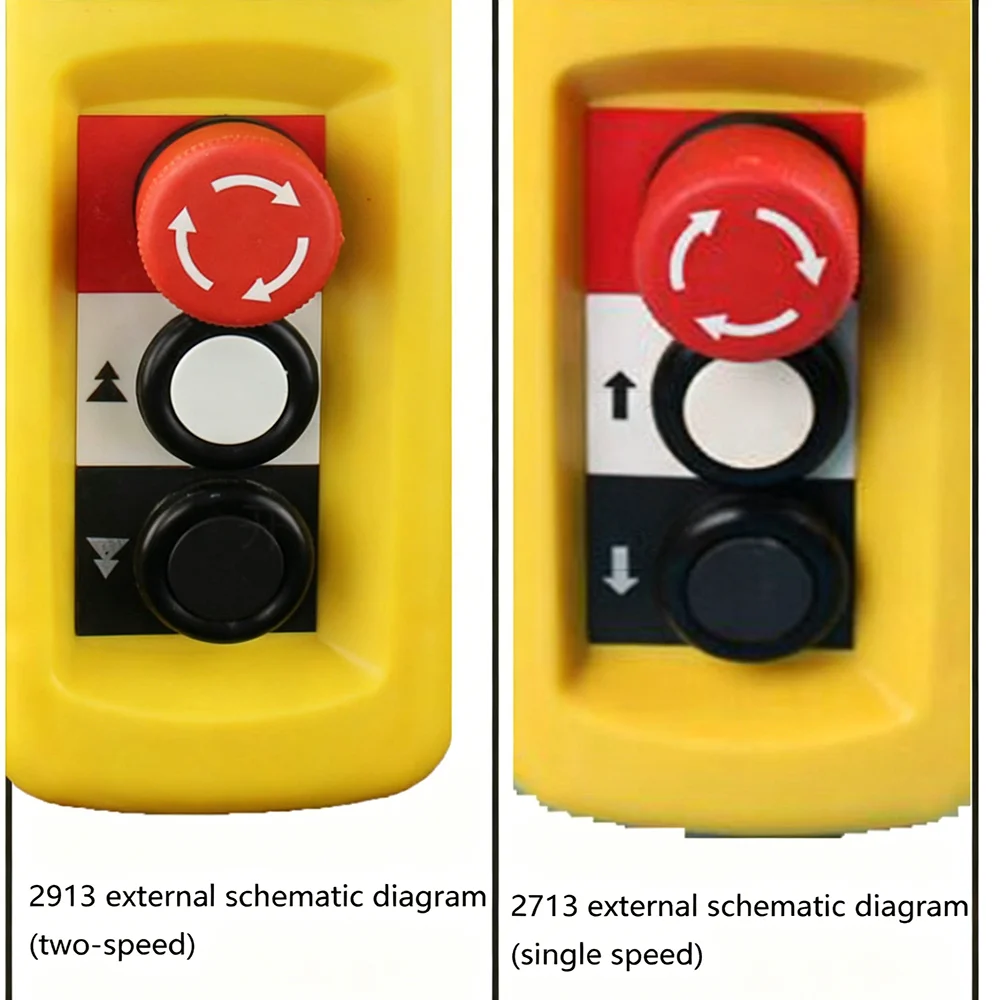 Waterproof Hand Button Switch With Electric Hoist Handle, 2 Buttons With Two Speeds And Pendant Lift Control A2913
