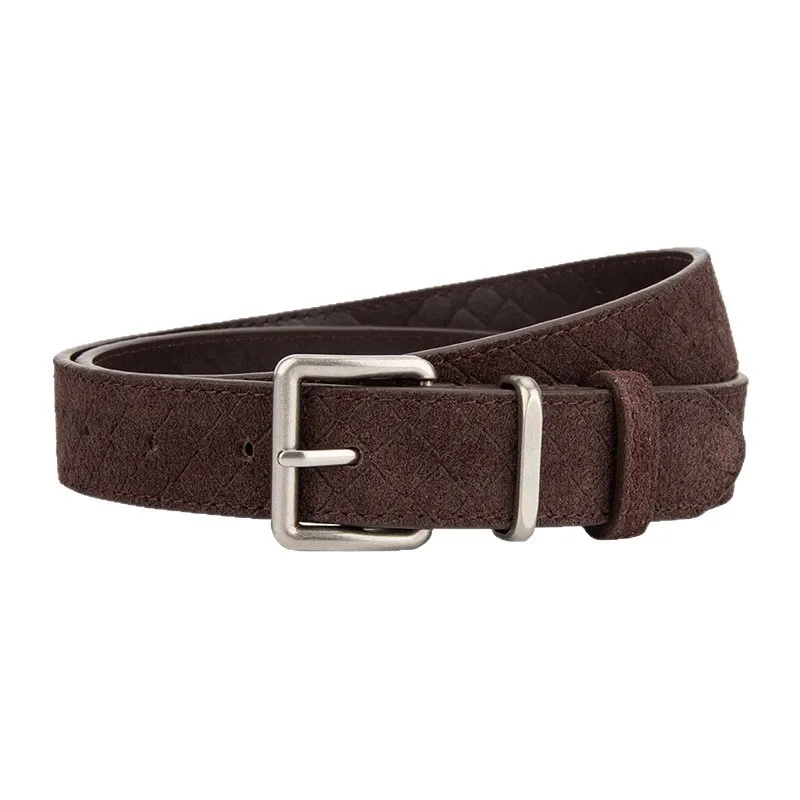 Matte suede versatile women's belt, casual with jeans, vintage-style belt