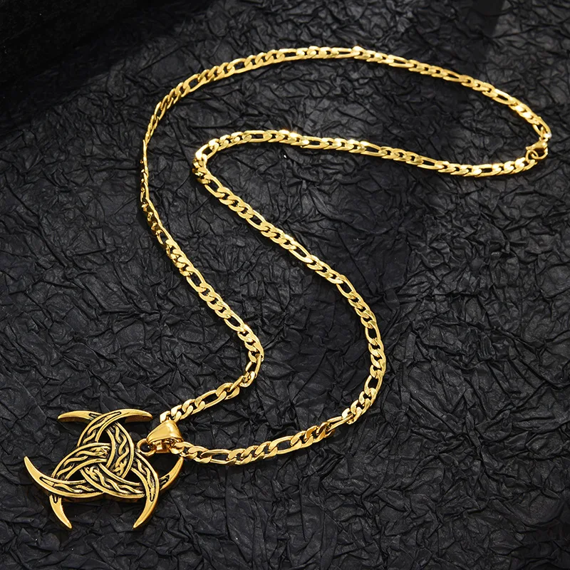 

Titanium steel bio-chemical nuclear logo retro hip-hop pendants for students, men and women