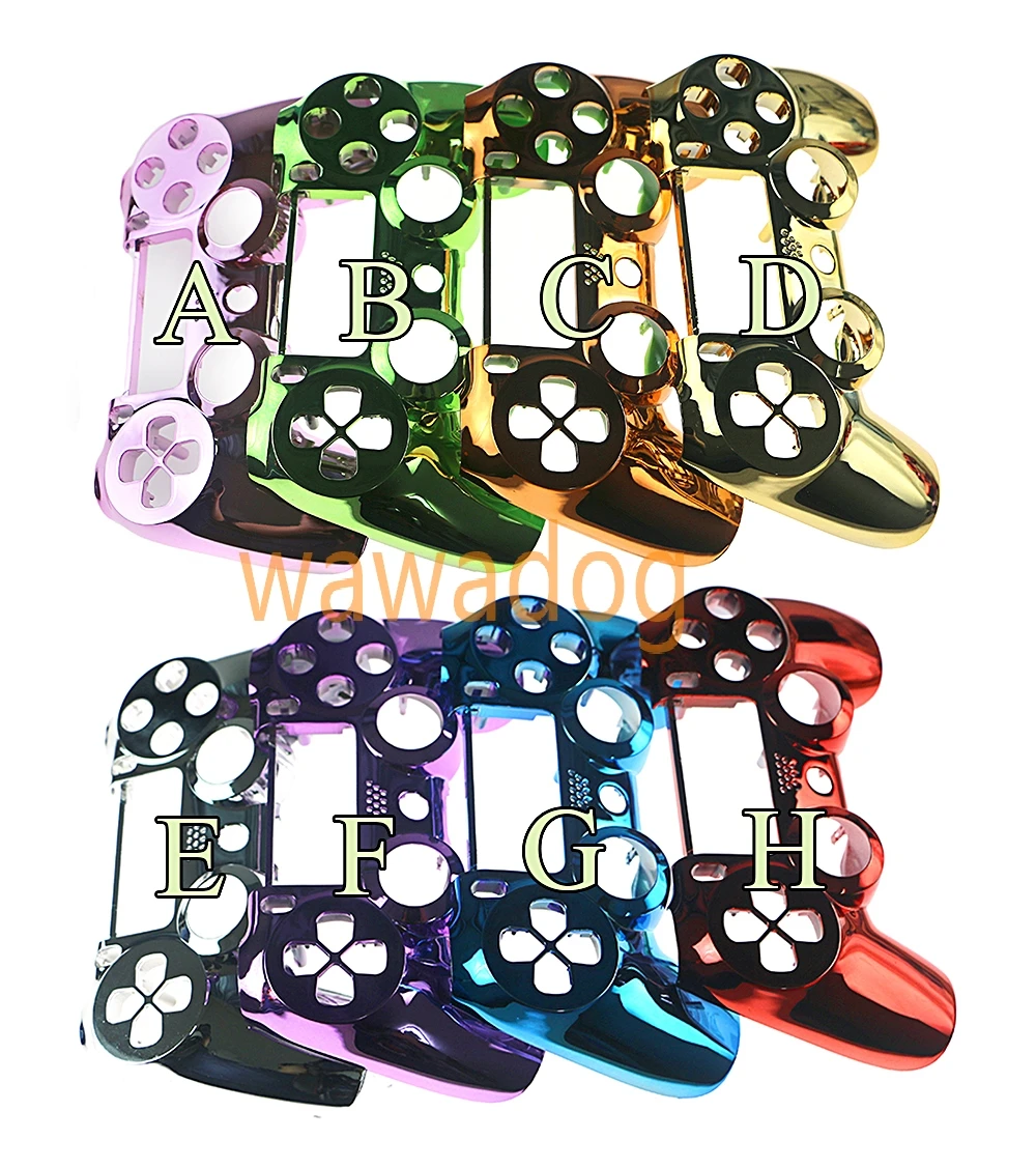 10pcs Gold Plated Handle Shell Cover Upper Shell Front Housing Shell Case Faceplate Cover for SONY Playstation 4 PS4 Controller