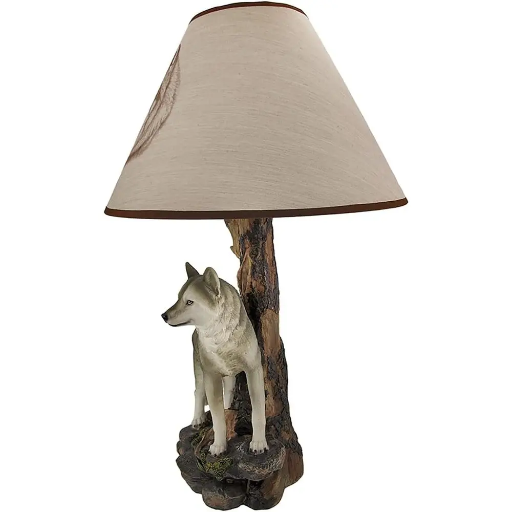 Gray Wooden Twilight-Inspired Table Lamp